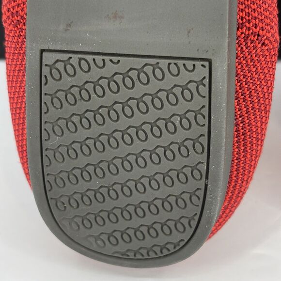 Rothys The Flat Loafer W6 Dark Red Knit Halo Ballet Round Toe/Slip-On Blue Trim - Picture 10 of 16